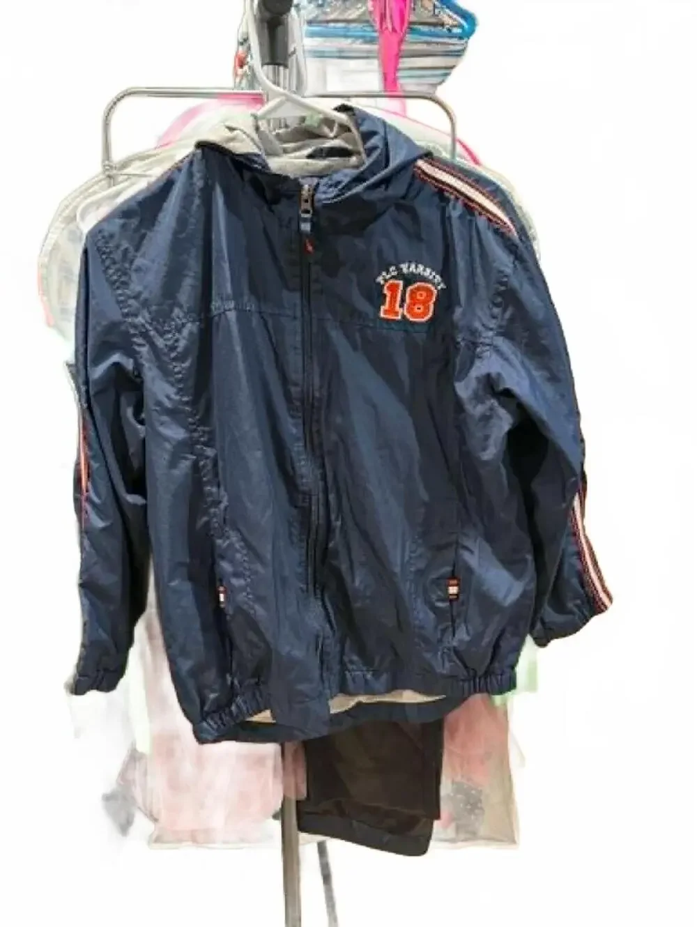 The Children's Place Navy Blue Hooded Windbreaker Jacket Size 10/12 Lg